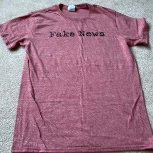 “Fake News” Red Heathered T-shirt Size Medium